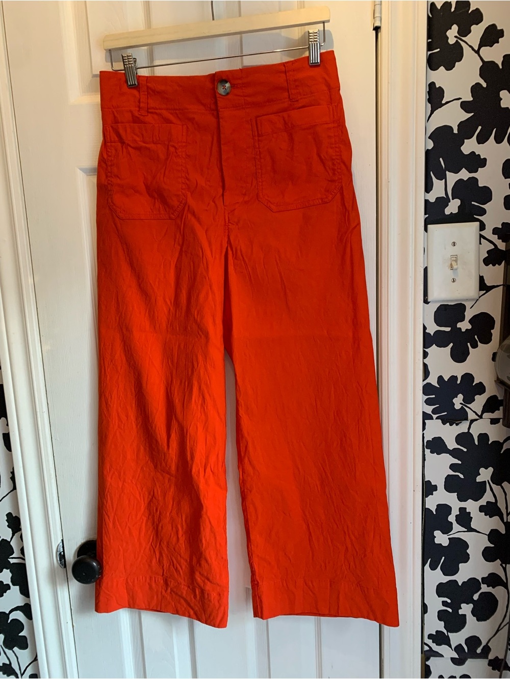 Anthropologie Maeve The Colette Bright red Wide-Leg cropped pants